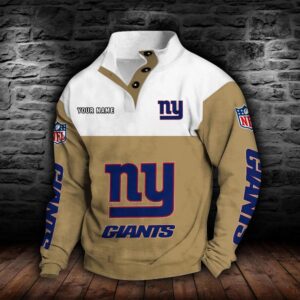 New York Giants Double Breasted Stand Collar Hoodie