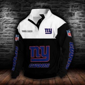 New York Giants Double Breasted Stand Collar Hoodie