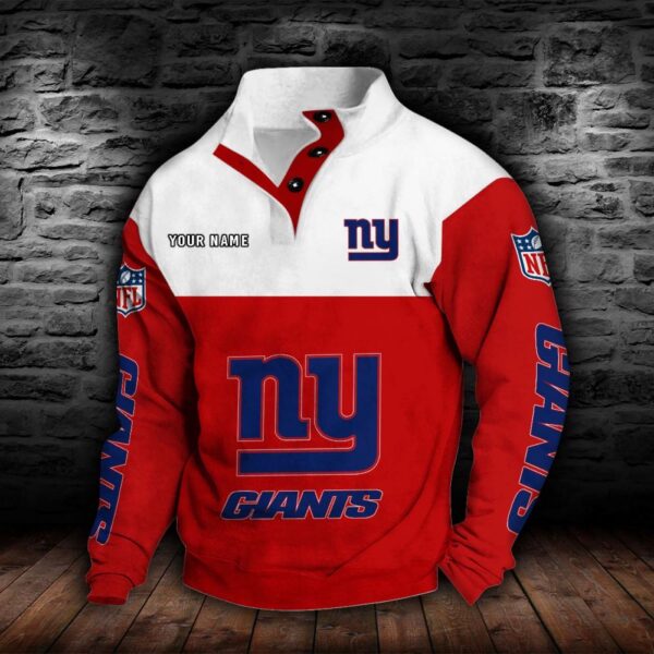 New York Giants Double Breasted Stand Collar Hoodie