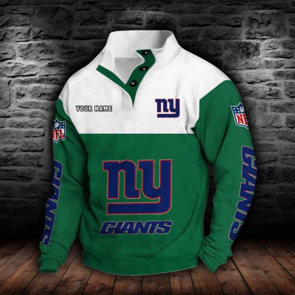 New York Giants Double Breasted Stand Collar Hoodie