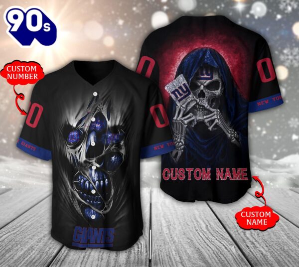 New York Giants NFL 3D Personalized Baseball Jersey Shirt For Fans