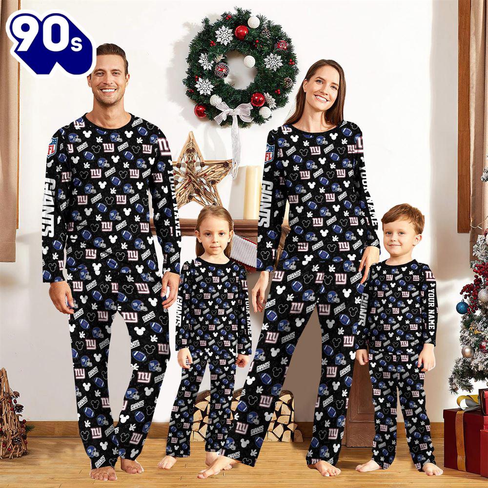 New York Giants NFL And Mickey Mouse Pajamas Custom Your Name Gift Christmas New York Giants NFL And Mickey Mouse Pajamas Custom Your Name Gift Christmas