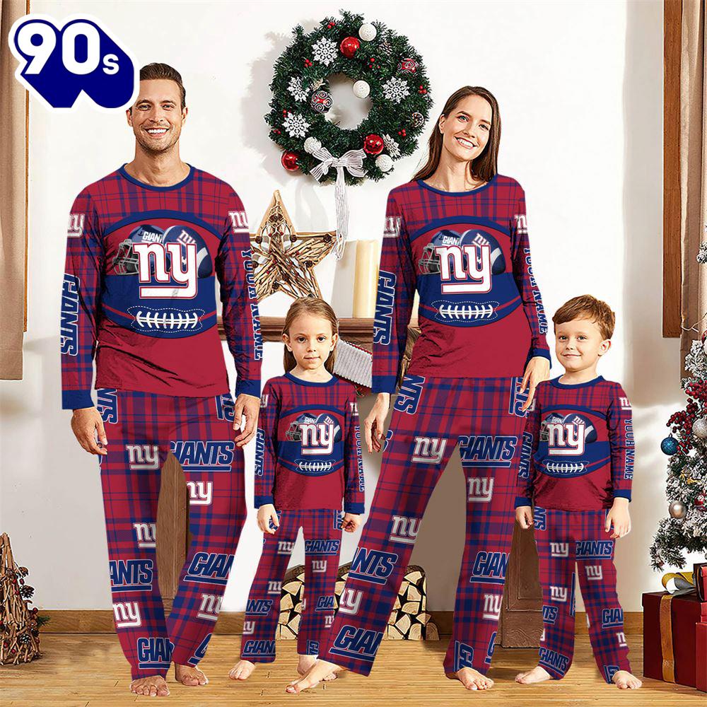 NFL Family Pajama Set, New York Giants NFL Custom Your Name Football Team Pajamas NFL Family Pajama Set, New York Giants NFL Custom Your Name Football Team Pajamas
