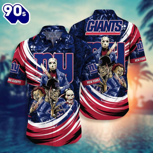 New York Giants NFL  Halloween Horror Movies Hawaiian Shirts