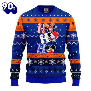 New York Islanders Hohoho Mickey Christmas Ugly Sweater