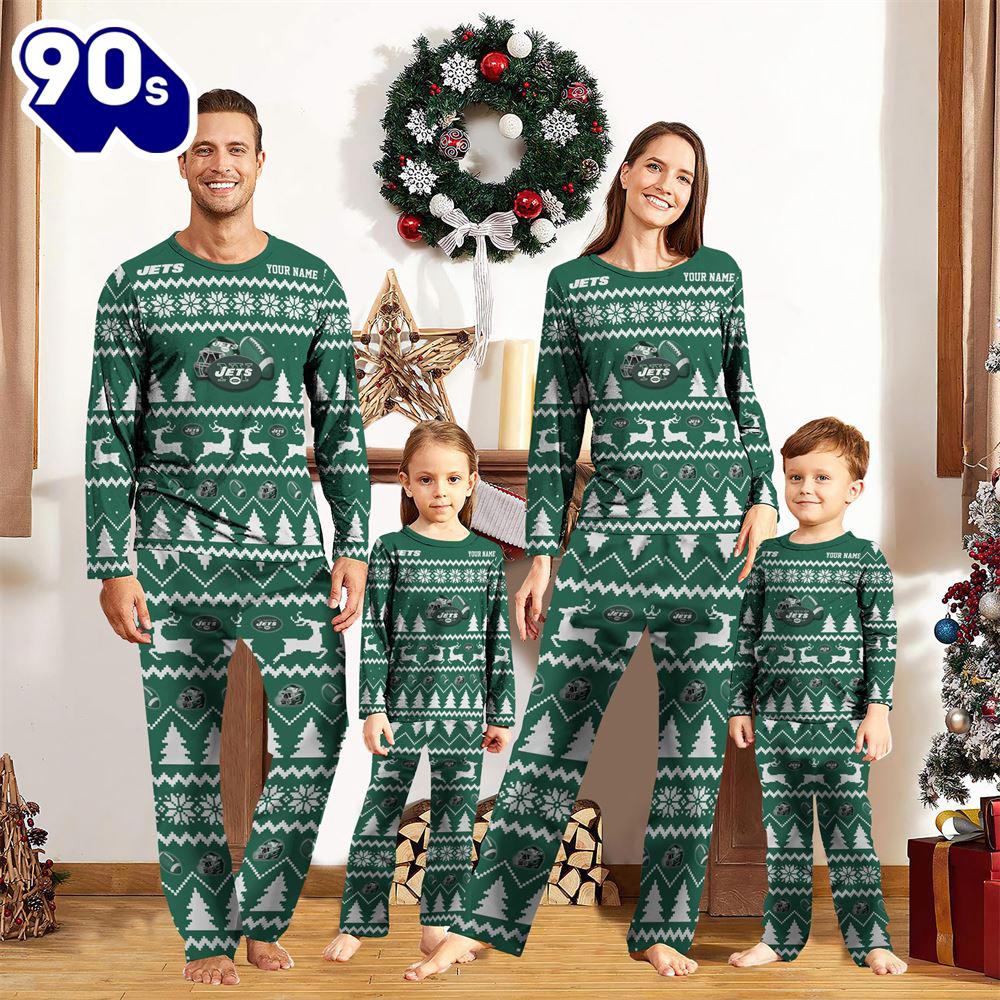 NFL Family Pajama Set, New York Jets Christmas NFL Custom Family Pajamas NFL Family Pajama Set, New York Jets Christmas NFL Custom Family Pajamas