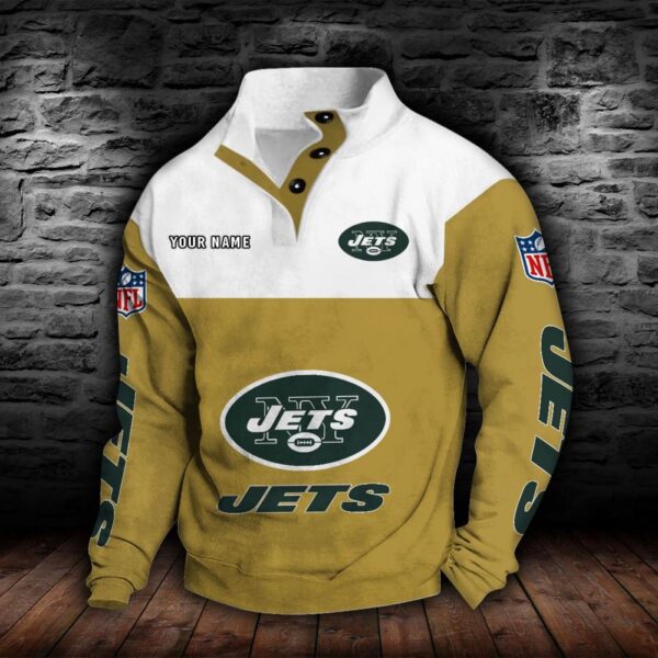 New York Jets Double Breasted Stand Collar Hoodie