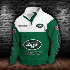 New York Jets Double Breasted Stand Collar Hoodie