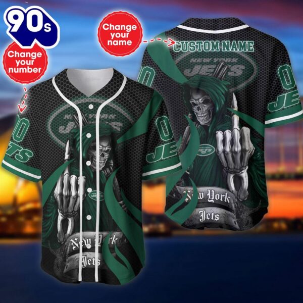 New York Jets Halloween Cusom Name And Number Baseball Jersey