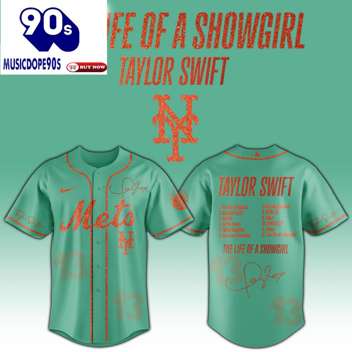 New York Mets Taylor Swift 2025 The Life Of A Showgirl 12th Album Baseball Jersey New York Mets Taylor Swift 2025 The Life Of A Showgirl 12th Album Baseball Jersey