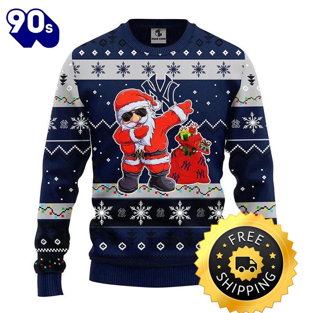 New York Yankees Dabbing Santa Claus Ugly Christmas Sweater, New York Yankees Ugly Sweater, MLB Christmas Sweater New York Yankees Dabbing Santa Claus Ugly Christmas Sweater, New York Yankees Ugly Sweater, MLB Christmas Sweater
