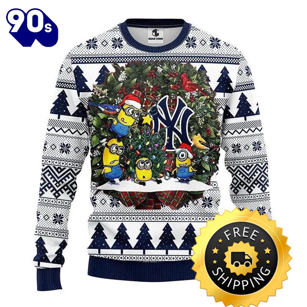 New York Yankees Minion Ugly Christmas Sweater, New York Yankees Ugly Sweater, MLB Christmas Sweater New York Yankees Minion Ugly Christmas Sweater, New York Yankees Ugly Sweater, MLB Christmas Sweater