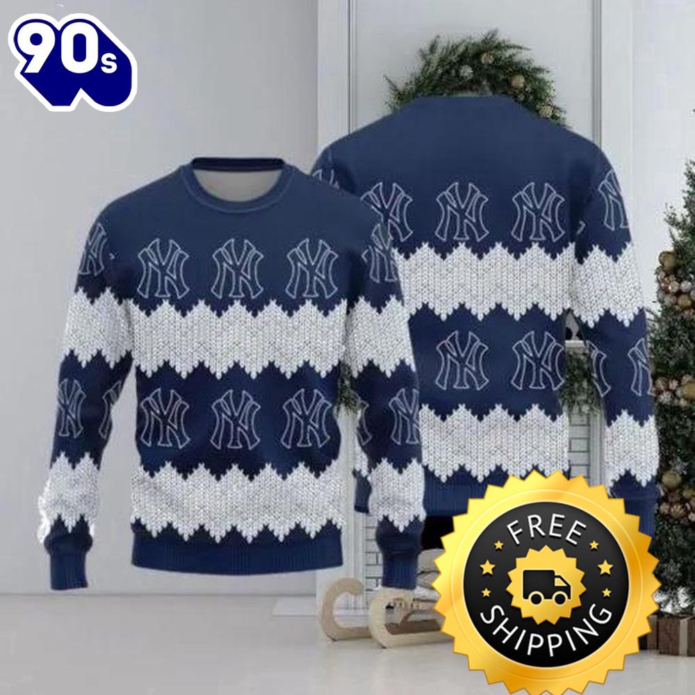New York Yankees Teams Pattern Knitted Ugly Christmas Sweater, New York Yankees Ugly Sweater, MLB Christmas Sweater New York Yankees Teams Pattern Knitted Ugly Christmas Sweater, New York Yankees Ugly Sweater, MLB Christmas Sweater