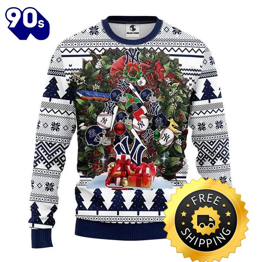 New York Yankees Tree Christmas Ugly Sweater, New York Yankees Ugly Sweater, MLB Christmas Sweater New York Yankees Tree Christmas Ugly Sweater, New York Yankees Ugly Sweater, MLB Christmas Sweater