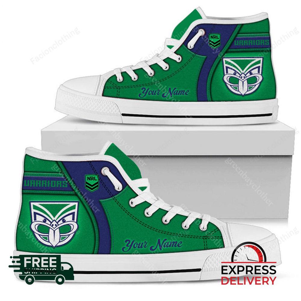 New Zealand Warriors NRL Personalized High Top Canvas Shoes New Zealand Warriors NRL Personalized High Top Canvas Shoes