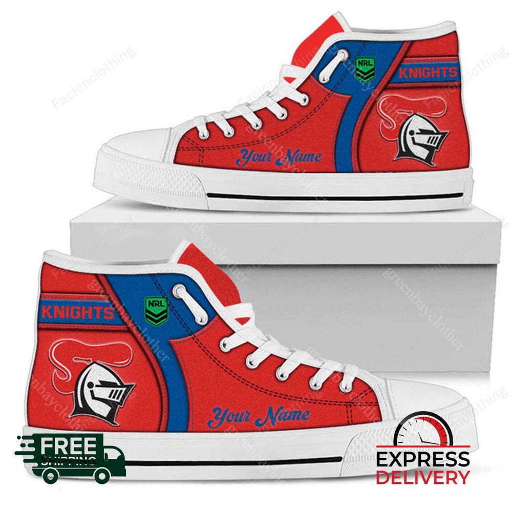 Newcastle Knights NRL Personalized High Top Canvas Shoes Newcastle Knights NRL Personalized High Top Canvas Shoes