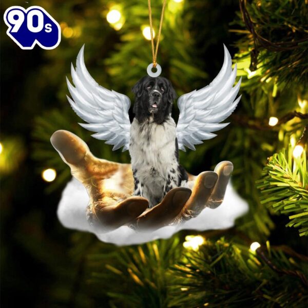 Newfounderland On The Hands Of Jesus Ornament, Gift For Christmas