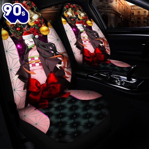 Nezuko Christmas Premium Custom Car Premium Custom Car Seat Covers Decor Protectors Decor Protector Gift Xmas