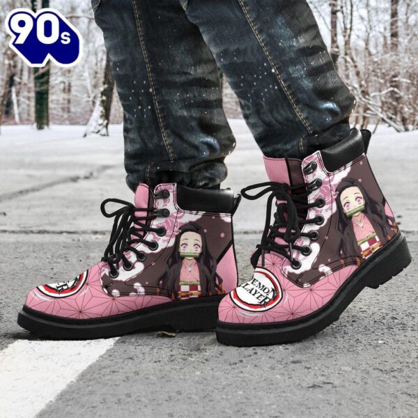 Nezuko Leather Boots Shoes Demon Slayer Anime Custom