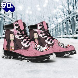 Nezuko Leather Boots Shoes Demon Slayer Anime Custom