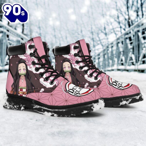Nezuko Leather Boots Shoes Demon Slayer Anime Custom
