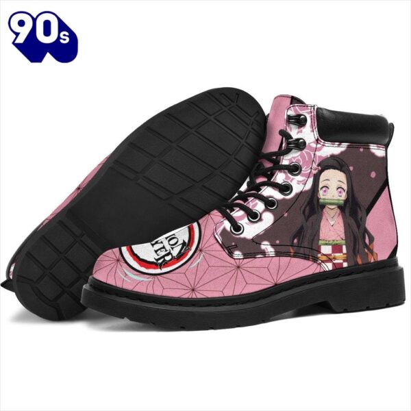Nezuko Leather Boots Shoes Demon Slayer Anime Custom