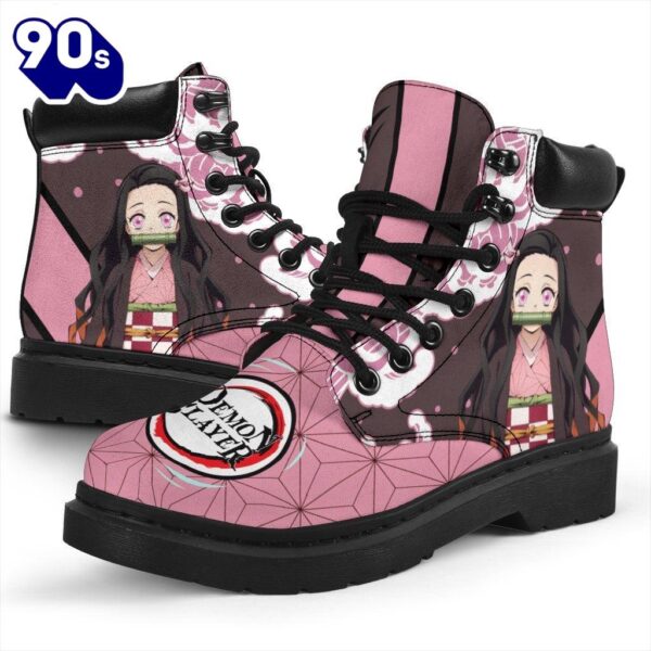 Nezuko Leather Boots Shoes Demon Slayer Anime Custom
