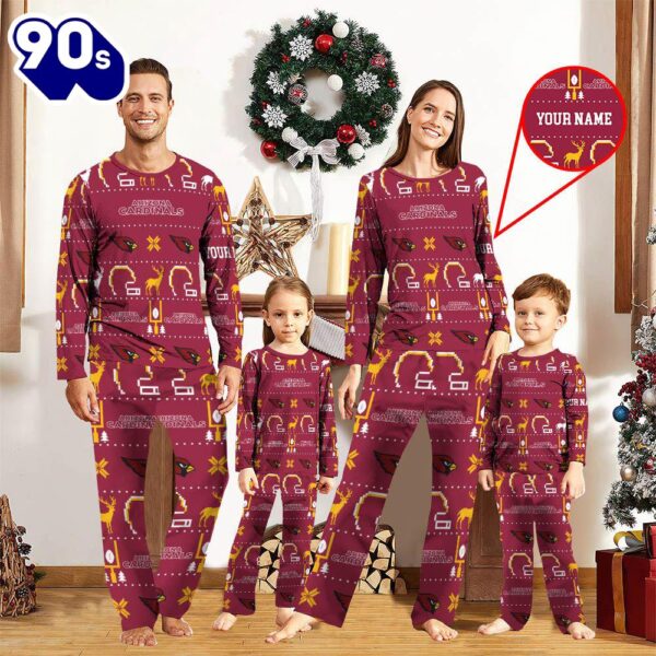 NFL Family Pajama Set,  NFL Arizona Cardinals Sport Pajamas Custom Your Name