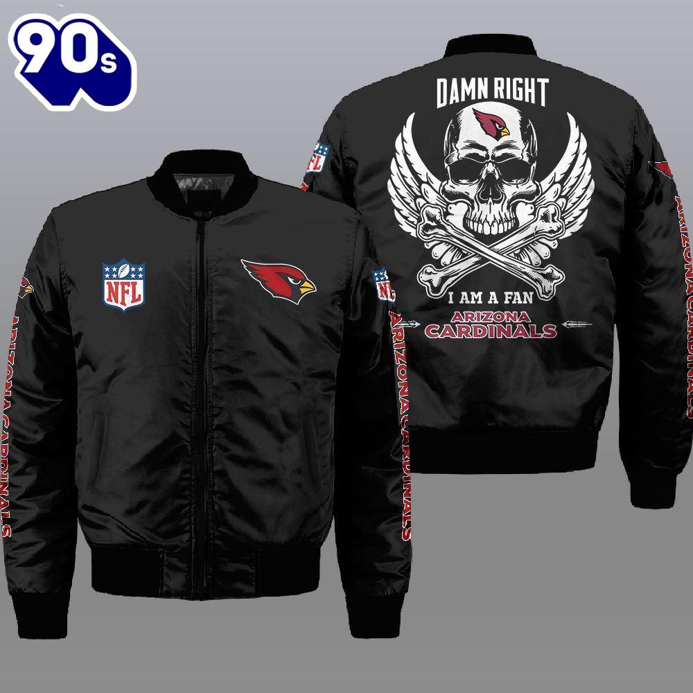 Nfl Arizona Cardinals Wings Skull 3D Bomber Jacket Gift For Christmas Nfl Arizona Cardinals Wings Skull 3D Bomber Jacket Gift For Christmas