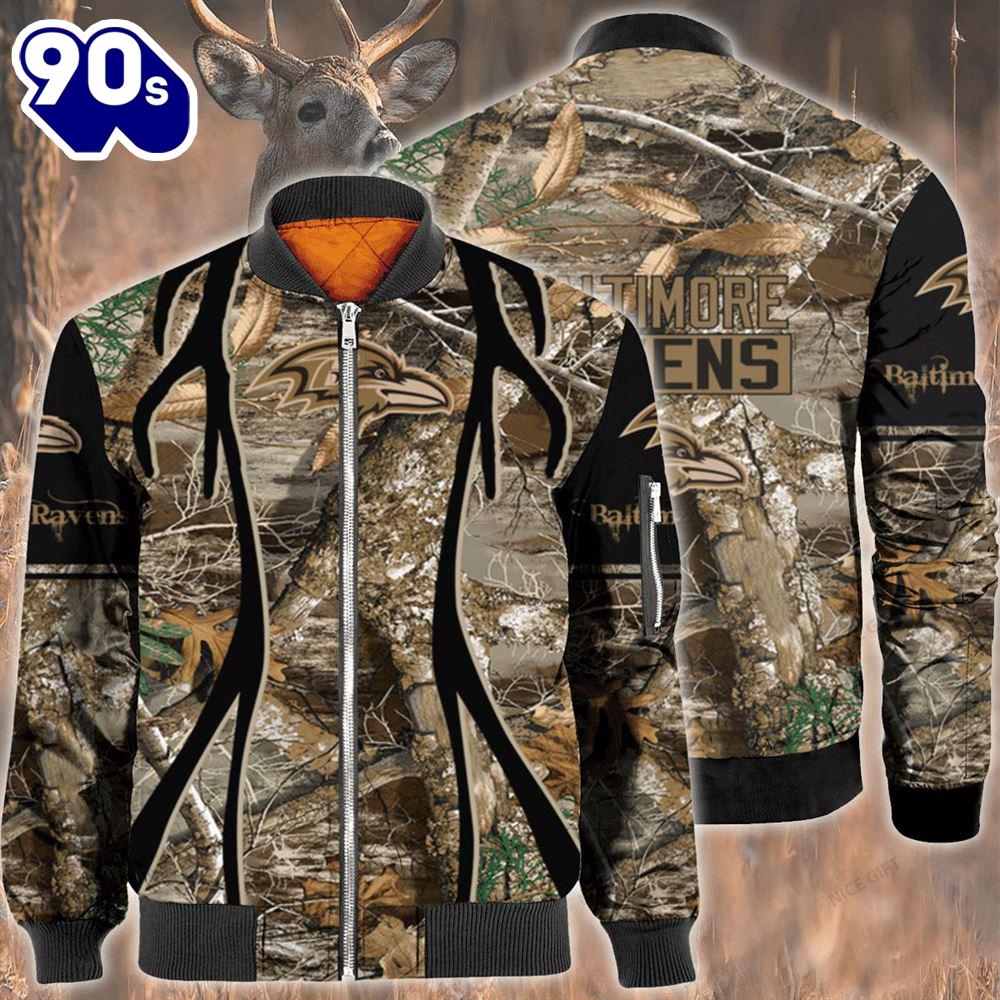 Nfl Baltimore Ravens Hunting Bomber Jacket Nfl Baltimore Ravens Hunting Bomber Jacket