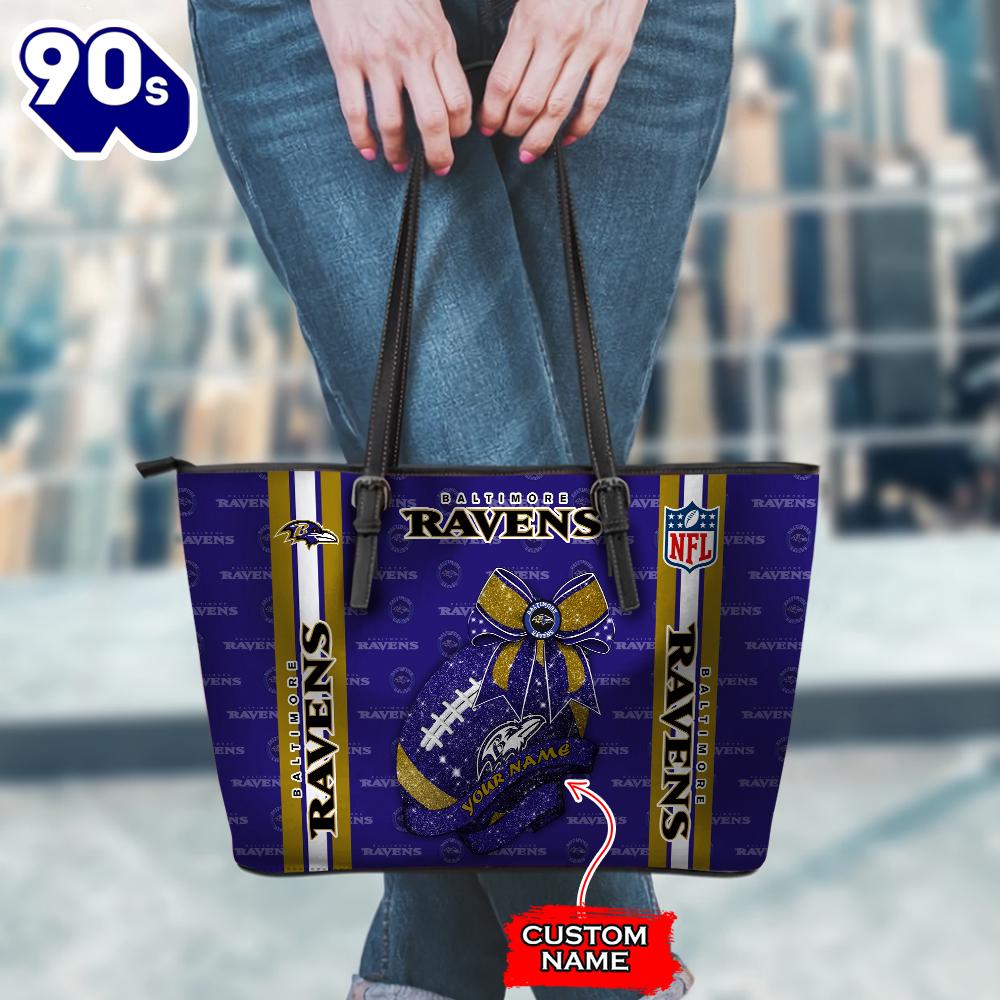 NFL Baltimore Ravens Leather Handbag And Tote Bag Gift Christmas For Fans Team Sport NFL Baltimore Ravens Leather Handbag And Tote Bag Gift Christmas For Fans Team Sport
