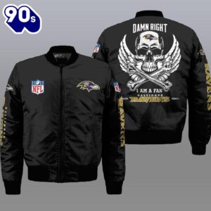 Nfl Baltimore Ravens Wings Skull…