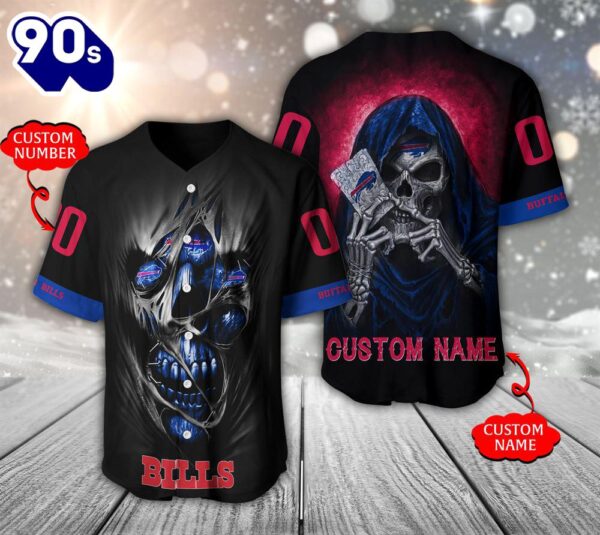 NFL Buffalo Bills Scary Halloween Personalized Baseball Jersey