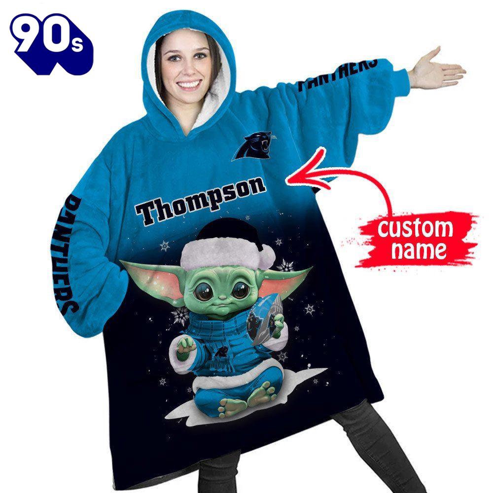 NFL Carolina Panthers Baby Yoda Custom Huggle Hoodie NFL Carolina Panthers Baby Yoda Custom Huggle Hoodie