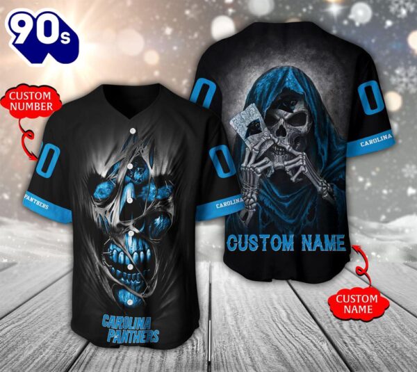 NFL Carolina Panthers Scary Halloween Personalized Baseball Jersey