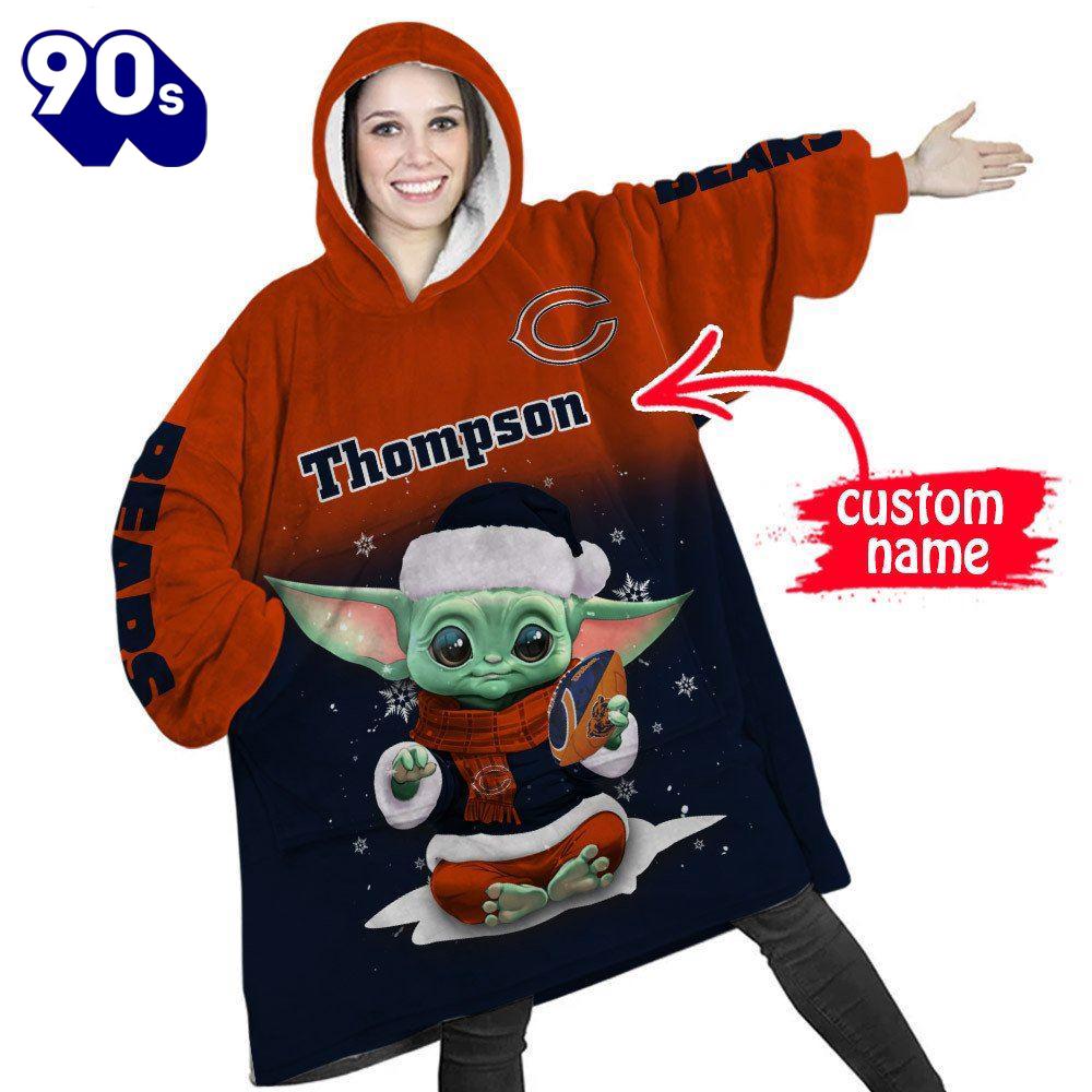 NFL Chicago Bears Baby Yoda Custom Huggle Hoodie NFL Chicago Bears Baby Yoda Custom Huggle Hoodie