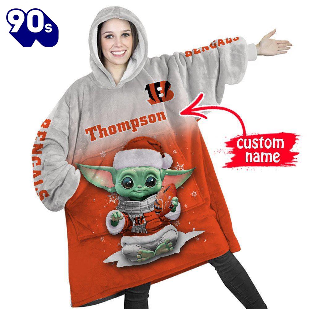 NFL Cincinnati Bengals Baby Yoda Custom Huggle Hoodie NFL Cincinnati Bengals Baby Yoda Custom Huggle Hoodie