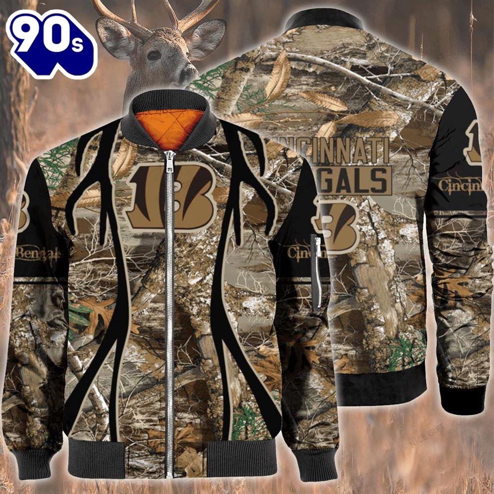 Nfl Cincinnati Bengals Hunting Bomber Jacket Nfl Cincinnati Bengals Hunting Bomber Jacket