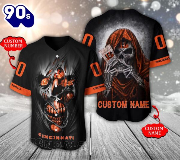 NFL Cincinnati Bengals Scary Halloween Personalized Baseball Jersey