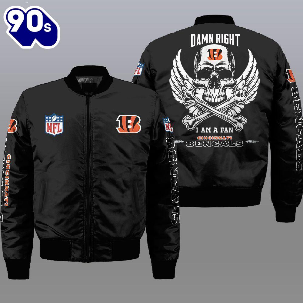 Nfl Cincinnati Bengals Wings Skull 3D Bomber Jacket Gift For Christmas Nfl Cincinnati Bengals Wings Skull 3D Bomber Jacket Gift For Christmas