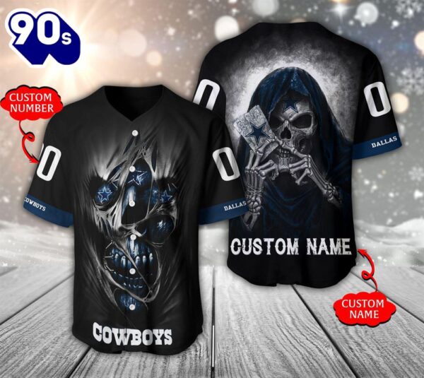 NFL Dallas Cowboys Scary Halloween Personalized Baseball Jersey