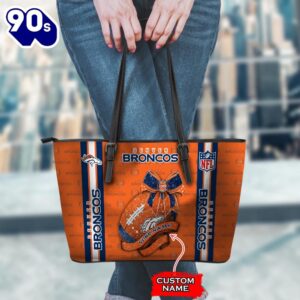 NFL Denver Broncos Leather Handbag And Tote Bag Gift Christmas For Fans Team Sport