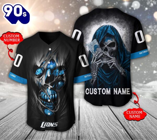 NFL Detroit Lions Scary Halloween Personalized Baseball Jersey
