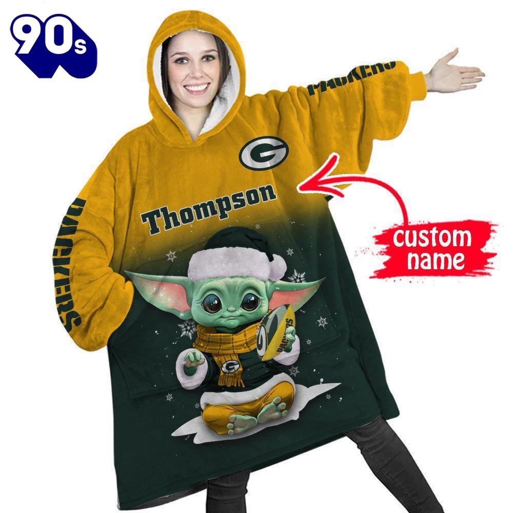 NFL Green Bay Packers Baby Yoda Custom Huggle Hoodie NFL Green Bay Packers Baby Yoda Custom Huggle Hoodie