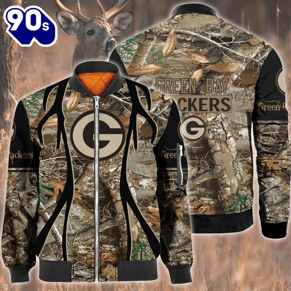 Nfl Green Bay Packers Hunting Bomber Jacket Nfl Green Bay Packers Hunting Bomber Jacket