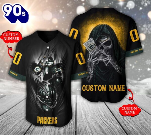 NFL Green Bay Packers Scary Halloween Personalized Baseball Jersey