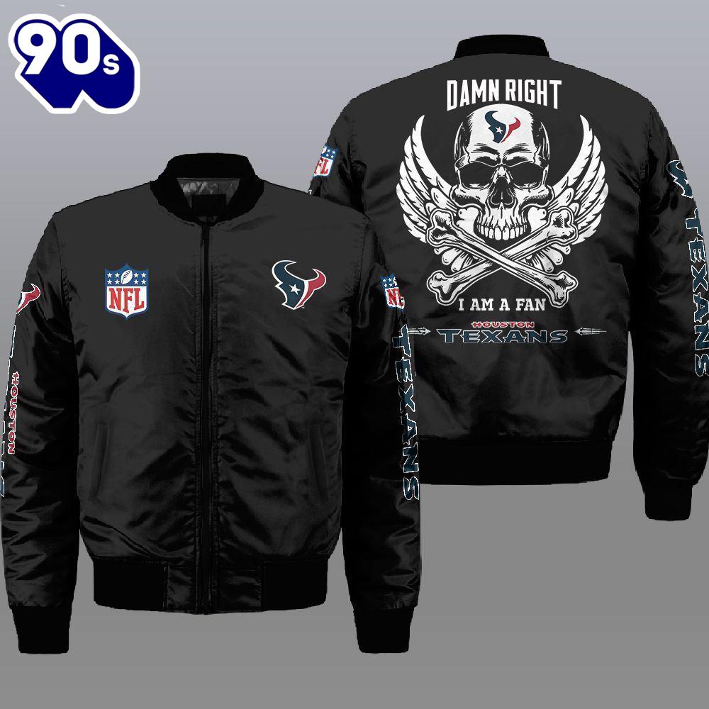 Nfl Houston Texans Wings Skull 3D Bomber Jacket Gift For Christmas Nfl Houston Texans Wings Skull 3D Bomber Jacket Gift For Christmas