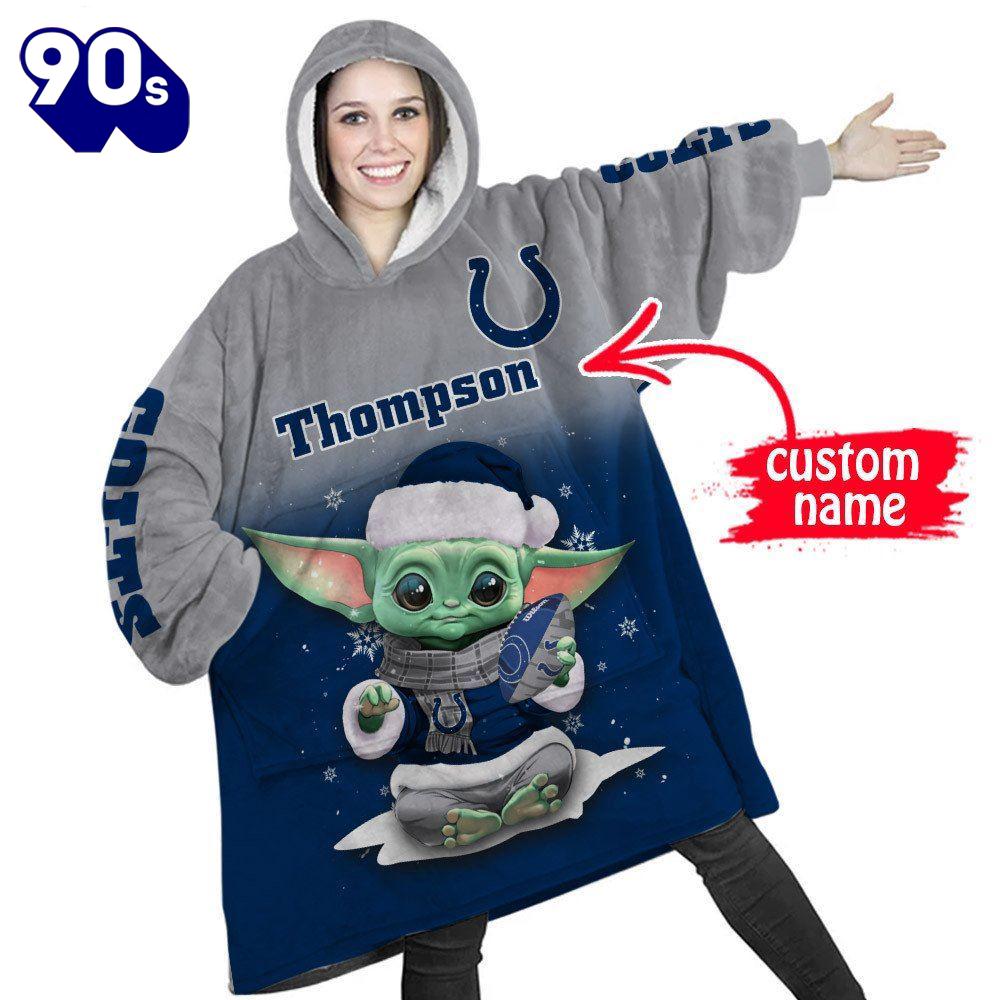 NFL Indianapolis Colts Baby Yoda Custom Huggle Hoodie NFL Indianapolis Colts Baby Yoda Custom Huggle Hoodie