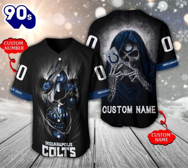 NFL Indianapolis Colts Scary Halloween Personalized Baseball Jersey