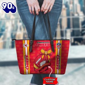 NFL Kansas City Chiefs Leather Handbag And Tote Bag Gift Christmas For Fans Team Sport